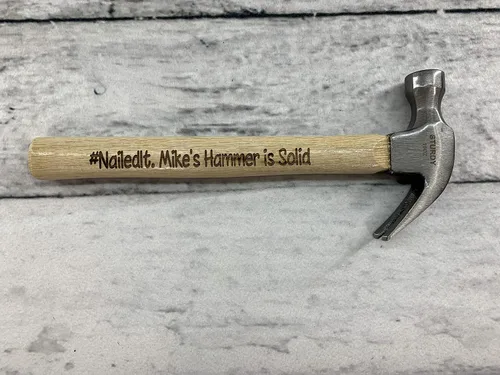Vista 8 de Martillo grabado personalizado del día del padre, regalo de encargo de la manija de madera para papá