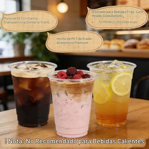 Vista 4 de Zcaukya Paquete de 100 vasos de plástico de 16 onzas con tapas y pajitas