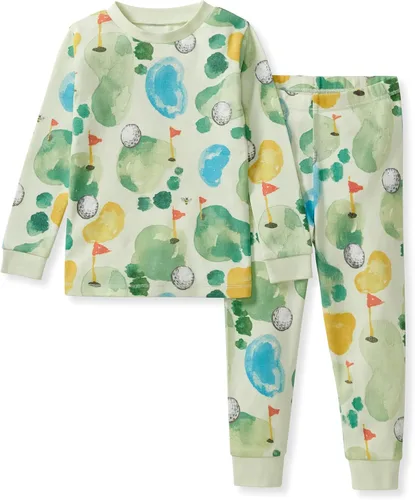 Vista 38 de Burt's Bees Baby Pijama de algodón orgánico para niños, conjunto de pijama Paquete de 1 temporada de Apple