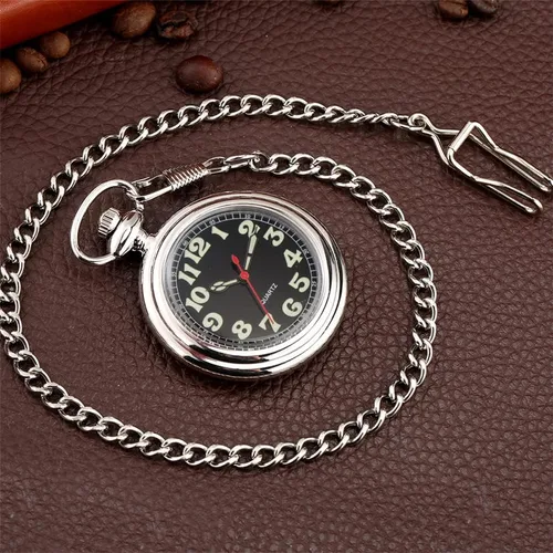 Vista 6 de Reloj de bolsillo clásico para hombre, relojes de bolsillo con cadena para hombres