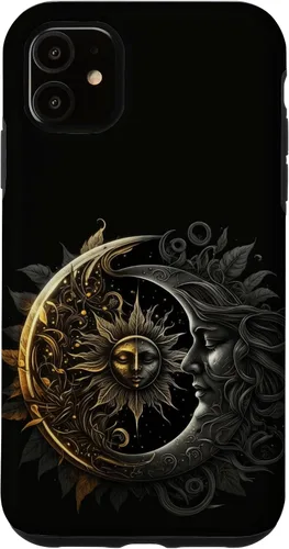 Vista 8 de Moon And Sun Celestial Yin And Yang Leaves Case for iPhone 16