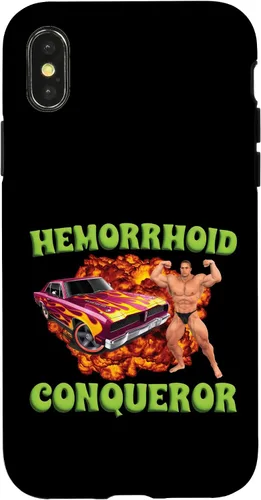 Vista 5 de iPhone 16 Hemorrhoid Conqueror Funny Meme Extraño Ofensivo Cringe Broma Caso