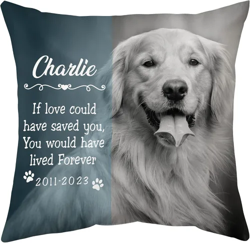 Vista 28 de Hyturtle Almohada personalizada conmemorativa de condolencia con inserción - 12"x12" impresa por ambas caras con nombre personalizado y foto