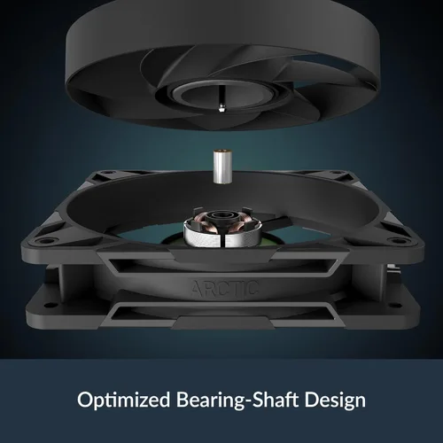 Vista 10 de ARCTIC P12 Pro - Potente Ventilador Premium, Ventilador PWM de 120 mm, 600-3000 RPM, 0 RPM <5% PWM, Rodamiento de Fluido Dinámico, 4-Pin - Negro