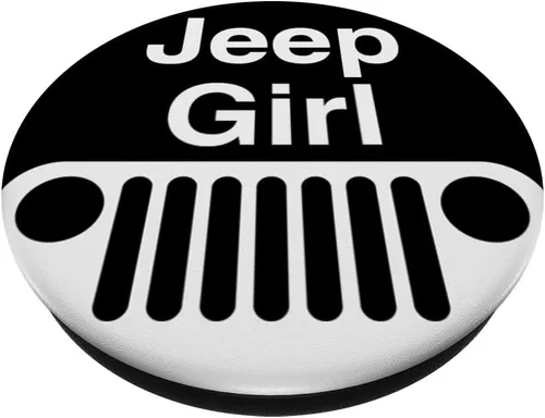 Vista 2 de Off Road Driving SUV Car Truck Tractor Girl Blanco Negro PopSockets Estándar PopGrip