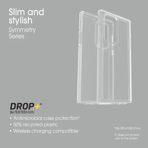 Vista 4 de OtterBox Symmetry Series Clear Series - Carcasa para Galaxy S22 Ultra - Transparente