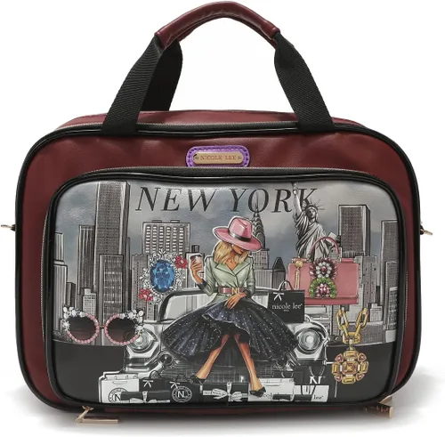 Vista 11 de Nicole Lee Bolsa de maquillaje cosmética para mujer, bolsa de viaje con 5 compartimentos (todas las emociones)