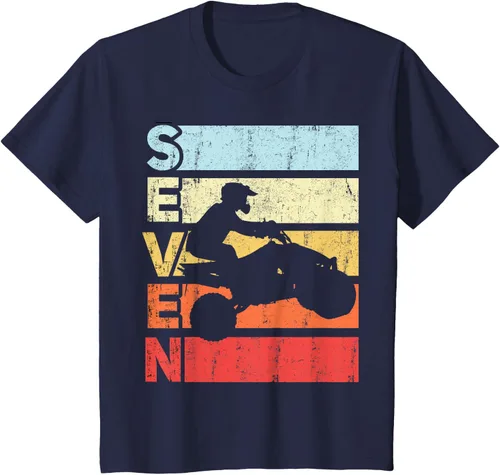 Vista 79 de ATV 7th Birthday Party ATV 4 Wheeler - Camiseta de cumpleaños temática cuádruple Negro