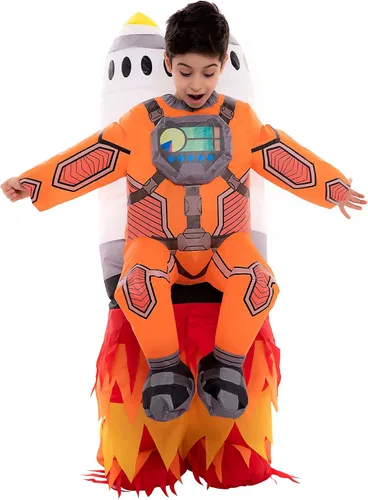 Vista 3 de Spooktacular - Disfraz inflable unisex para niños, disfraz inflable de Halloween con cohete