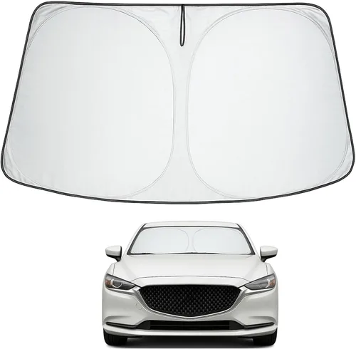 Vista 101 de Proadsy Parasol para parabrisas Rivian R1S 2022-2025 2026 de 4 capas plegable, protector de parasol frontal que bloquea los rayos UV, mantiene