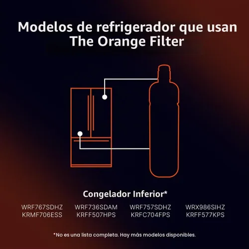 Vista 7 de everydrop by Whirlpool Ice & Water Refrigerator Filter 2, Orange, EDR2RXD1
