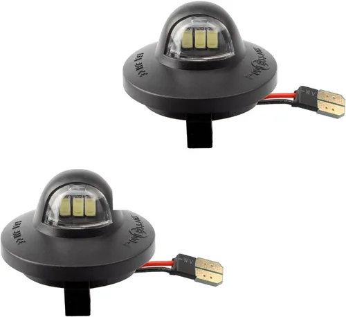 Vista 7 de Conjunto de 2 luces LED para matrícula compatibles con F150 F250 F350 F450 F550, parachoques trasero de repuesto blanco brillante, montaje de luces