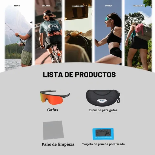 Vista 7 de Gafas de sol deportivas polarizadas para hombres, mujeres, jóvenes, béisbol, correr, conducir, golf 03B-rojo