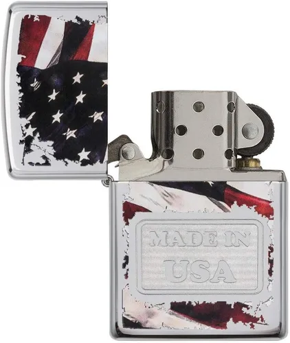 Vista 4 de Zippo Encendedor de bolsillo cromado de alto pulido, fabricado en EE. UU., multicolor, talla única