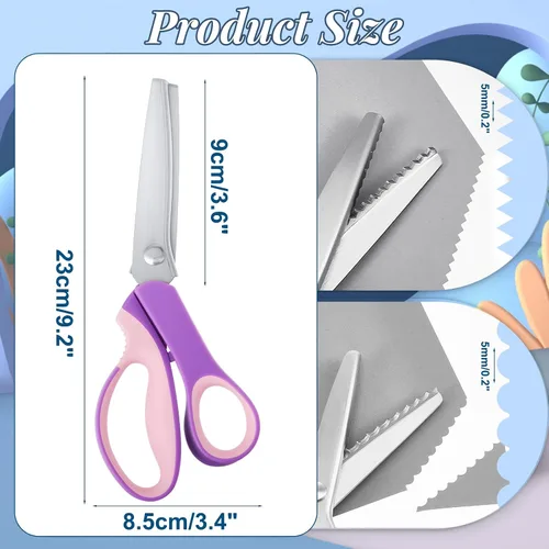 Vista 2 de Amylove Tijeras de entintar para cortar tela festoneadas de 0.197 in, tijeras dentadas de fieltro de 0.197 pulgadas para manualidades, corte