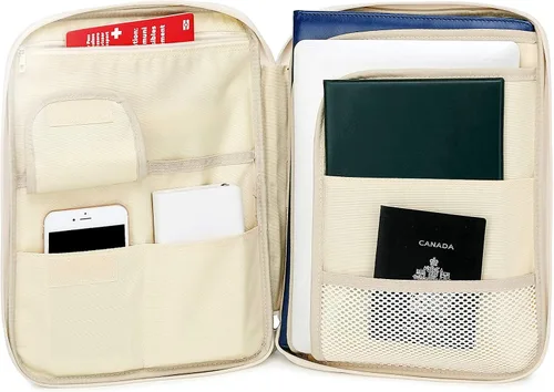 Vista 4 de Documento A4 Bolsa Estuche Impermeable Organizador Portafolio Oficina Viaje Cremallera Multi-Función Bolsa