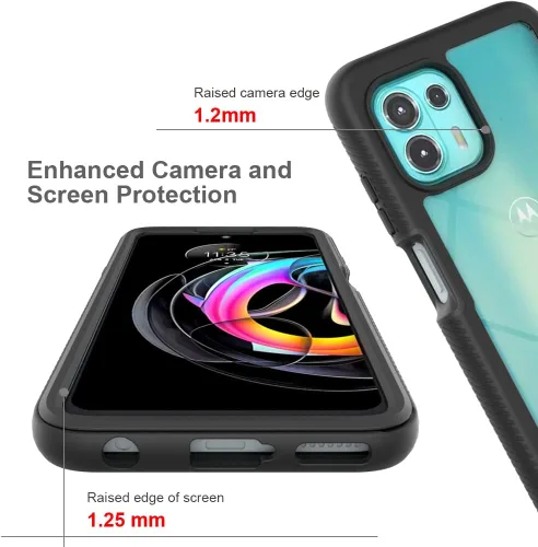 Vista 4 de Funda protectora para Motorola Edge 20 Lite 5G, anticaídas y absorción de golpes, color negro mate