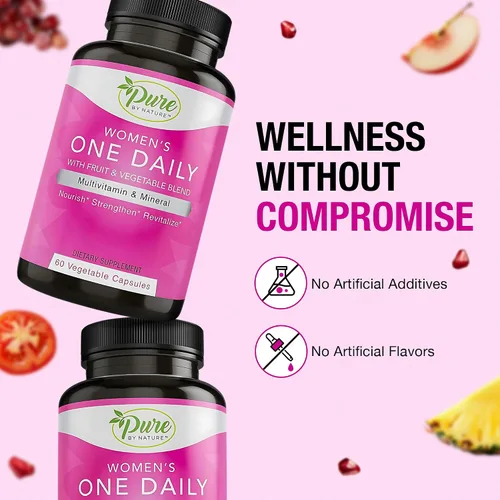 Vista 3 de Pure By Nature Multivitaminas diarias para mujeres, 60