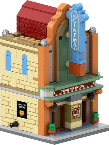 Vista 8 de Brick Loot Mini City Diner Building Set, 234 Piece Modular Restaurant Brick Toy, Collectible Mini City Building, Compatible with Major Brick Brands