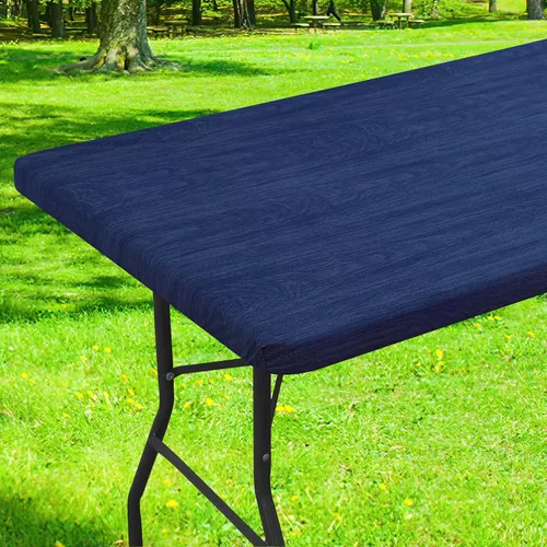 Vista 52 de Smiry Mantel cuadrado para mesa de pícnic, impermeable, elástico, ajustable, para campamento, protector de vinilo con parte trasera de franela Beige