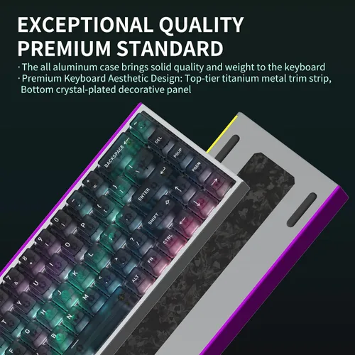 Vista 6 de Hexgears MAG68 - Cable de teclado mecánico para juegos al 65%, interruptor magnético, teclado intercambiable en caliente, carcasa de aluminio