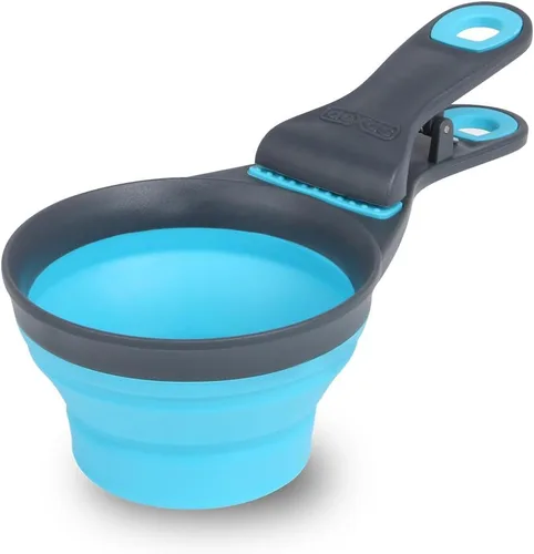 Vista 16 de Dexas Popware - Klip Scoop plegable para mascotas, diseño 3 en 1, conveniente taza medidora, recogedor de alimentos y clip para bolsa, cuchara