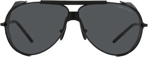 Vista 3 de GIORGIO ARMANI Man Sunglasses Matte Black Frame Dark Grey Lenses 69MM