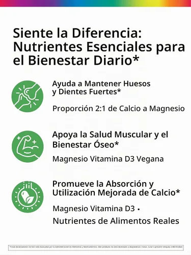Vista 4 de Complejo de calcio Rainbow Light con magnesio y vitamina D3 + 90 Tabletas
