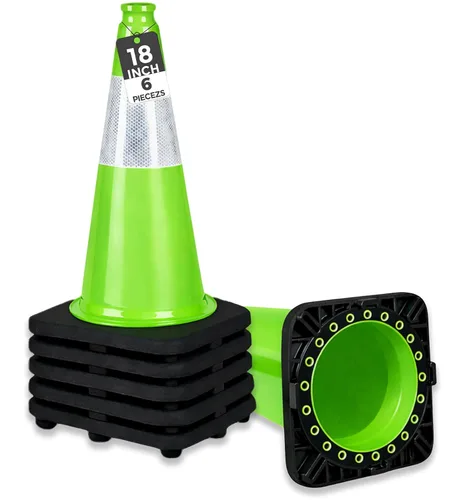 Vista 22 de BESEA Paquete de 4 conos de tráfico azules de 12 pulgadas con collar reflectante de 4 pulgadas, conos de seguridad de PVC resistentes con base
