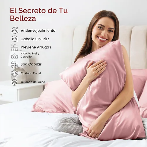 Vista 3 de 2 unidades de fundas de almohada 100% de seda, tamaño Queen, de seda de morera para cabello y piel, juego de 2, seda de grado más alto 6A, suave