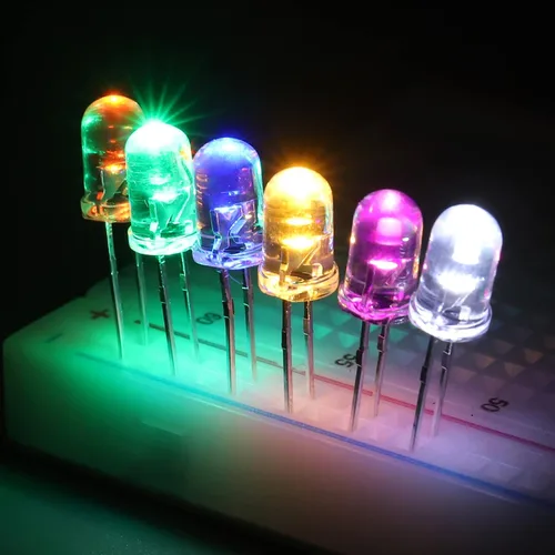 Vista 6 de 500 piezas de luz LED transparente, kit de diodo emisor de 0.118 pulgadas y 0.197 pulgadas para experimentos de proyectos científicos (multicolor)