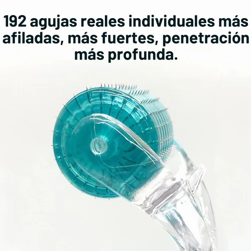 Vista 2 de Derma Roller, microagujas de titanio de 192 pines para cara, cuerpo y cuero cabelludo - Rodillo de microagujas para hombres y mujeres - Herramientas
