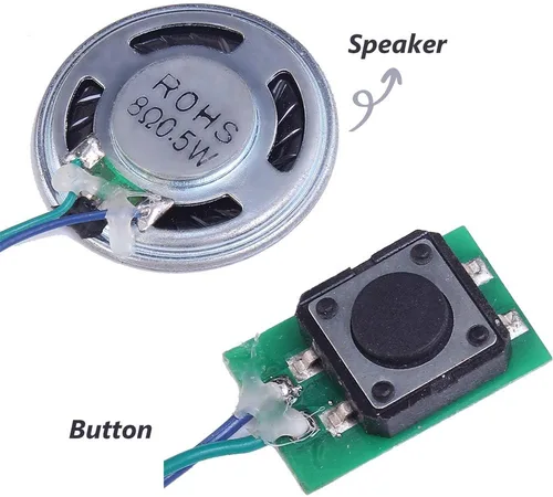 Vista 7 de Icstation, módulo de control de sonido con botón programable, bocina de 8m de memoria para tarjetas de saludo/regalo musicales