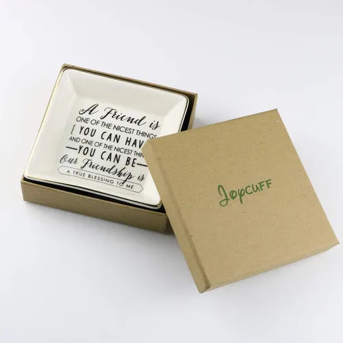 Vista 4 de JoycuFF Regalos de amistad para mujeres, amigas, plato para anillos, bandeja de joyería de amistad, regalos únicos para mejor amiga, mejor amiga