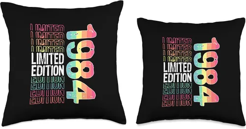 Vista 3 de Limited Edition Vintage 1984 Retro Birthday Throw Pillow