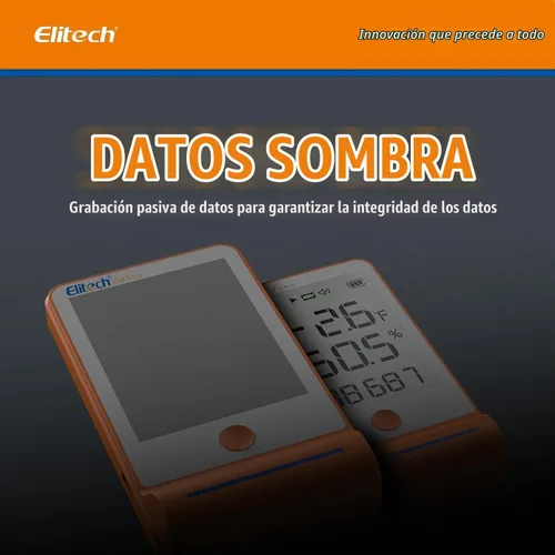 Vista 6 de Elitech Termómetro Digital de Registro de Datos de Temperatura y Humedad para Refrigerador Médico, Termómetro para Nevera de Vacunas, Monitor