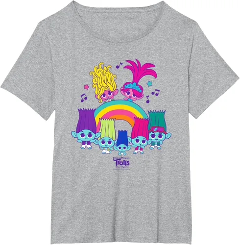 Vista 40 de Camiseta DreamWorks Trolls Band Together BroZone Poppy Viva Rainbow Negro