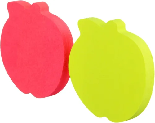 Vista 3 de Notas Post-it, forma de manzana, colores surtidos, 66 x 66 mm, 2 blocs, 75 hojas/bloc (7350-APL)