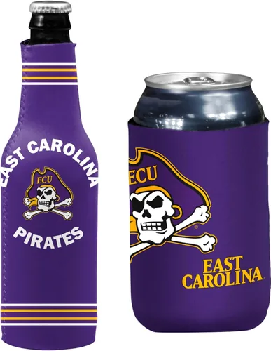 Vista 21 de College Team Color Logo Can & Bottle Holder Insulator Beverage Cooler Set
