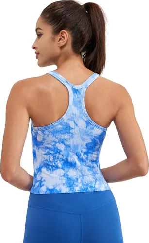 Vista 65 de sphinx cat - Camiseta corta de entrenamiento para mujer, camiseta sin mangas, acanalada, con espalda cruzada y brasier integrado