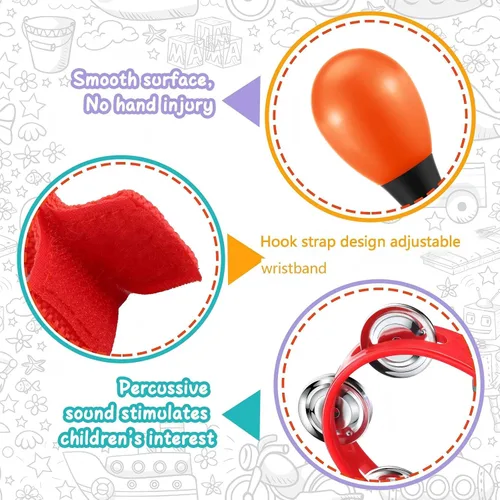 Vista 3 de Silipull Juego de instrumentos musicales Shaker de 72 piezas para niños