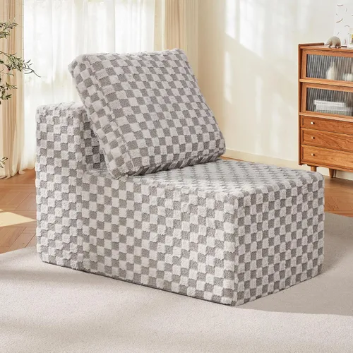 Vista 43 de Hobestluk Sofá seccional modular de sofá deshuesado de 105 pulgadas para 2-Gris