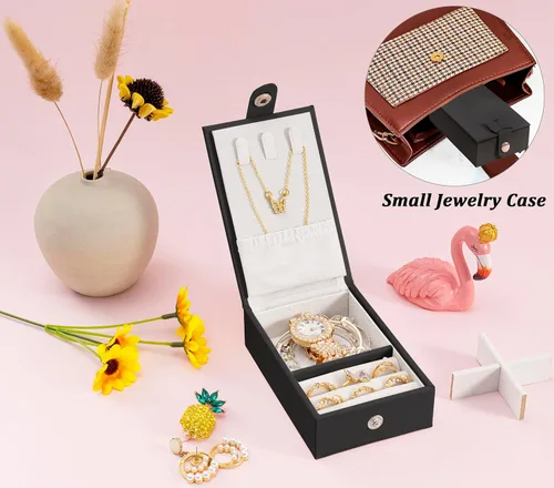 Vista 6 de Joyero organizador para mujeres y niñas, 2 en 1, cajas de joyería y organizadores, caja organizadora de joyas grande para anillos, pulseras