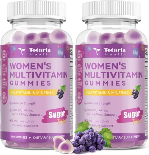 Vista 12 de Totaria Gomitas multivitamínicas sin azúcar para mujeres mayores de 14 años con hierro, inositol, folato, biotina, gomitas multivitamínicas diarias