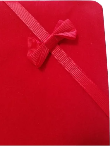 Vista 4 de JM Future Caja de regalo de terciopelo para joyería, collar, pendientepulsera, XL, rojo