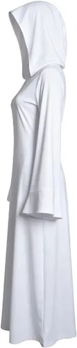 Vista 4 de Disfraz de bata de fantasía para mujer, vestido largo con capucha y cinturón