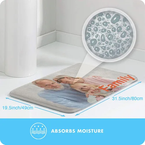 Vista 7 de Tapete personalizado para puerta con imagen, logotipo, nombre, texto, antideslizante, lavable, rectangular, personalizable con estampado, tapete