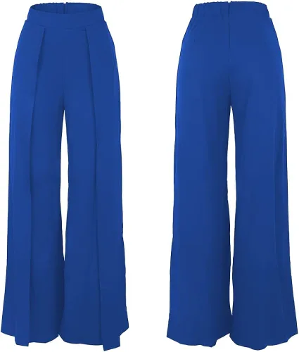 Vista 9 de Lrady Pantalones largos estilo palazzo casuales de cintura alta y pierna ancha pierna ancha piernas abiertas ajuste holgado elegantes pantalones