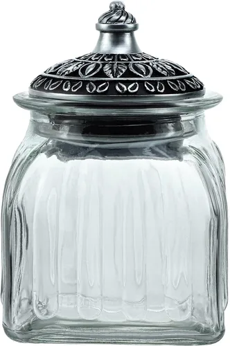 Vista 10 de Tarro de cristal vintage para dulces con tapa, tarro de alimentos, frasco de nueces, joyero, para boda, dulces, bufé, almacenamiento de cocina