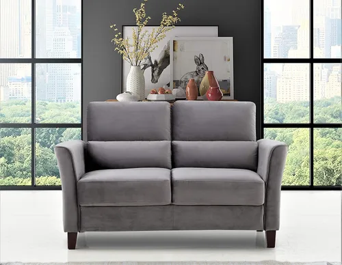 Vista 6 de Container Furniture Direct Stoughton - Sofá biplaza tapizado moderno de mediados de siglo con brazos inclinados para sala de estar, 57.88 pulgadas